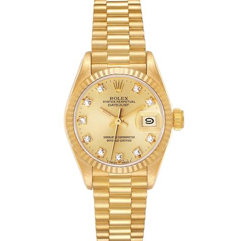 rolex president datejust yellow gold diamond ladies watch 69178|lady Datejust Rolex watch.